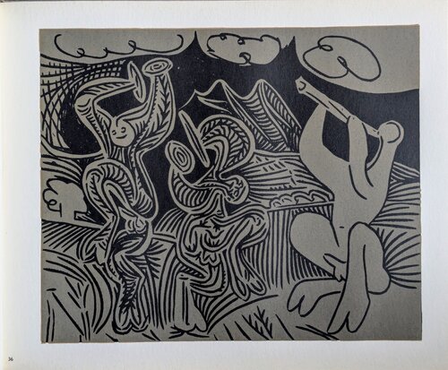 Original Linocut in color - Bacchanale,  1962 di Pablo Picasso, Opera su carta in vendita su Singulart