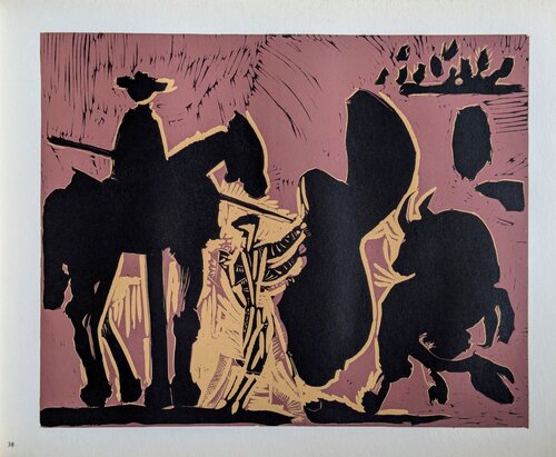 Corrida Scene - Original Liinocut in colors,  1962 by Pablo Picasso, Work on Paper for Sale on Singulart