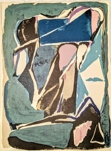 Abstract Composition - Color Lithograph, 1953 by Bram van Velde, Work on Paper for Sale on Singulart
