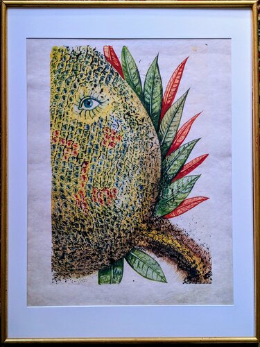 Rare Hand-Signed Lithograph - Pineapple - Unique proof, First lithograph from "Fleures Reves" series, 1970 by Salvador Dalí, 종이 for Sale on Singulart