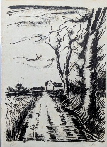Chemin de Manou - Rare Signed in the plate Lithograph, 1956 di Maurice de Vlaminck, Opera su carta in vendita su Singulart