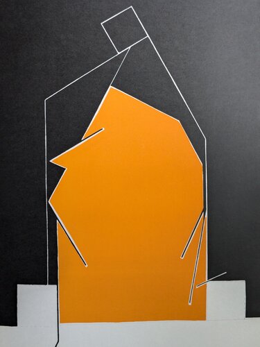 Abstraction in Orange and Black - Original Lithograph, 1970 by Pablo Palazuelo, Work on Paper for Sale on Singulart