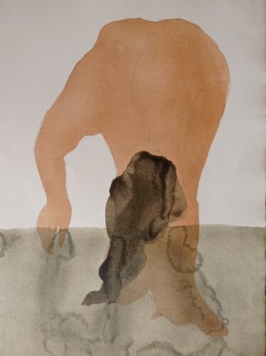 Woman Bathing - Original Lithograph in colors, 1902 van Auguste Rodin, Werk op papier te koop op Singulart