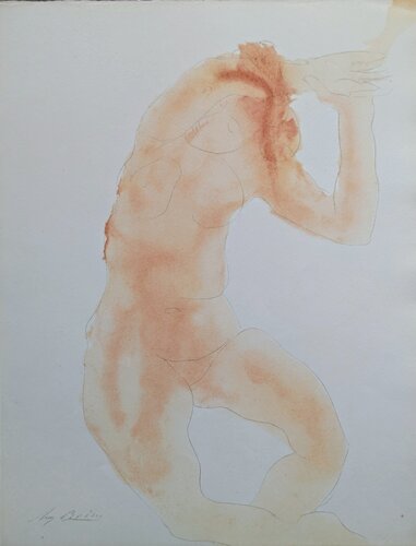 Original Lithograph in colors, Nude, 1902 van Auguste Rodin, Werk op papier te koop op Singulart