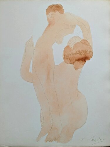 Original Lithograph in colors, Nude, 1902 van Auguste Rodin, Werk op papier te koop op Singulart