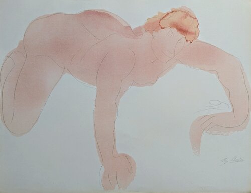 Original Lithograph in colors, Nude, 1902 van Auguste Rodin, Werk op papier te koop op Singulart