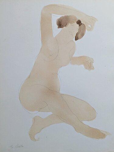 Original Lithograph in colors, Nude, 1902 van Auguste Rodin, Werk op papier te koop op Singulart