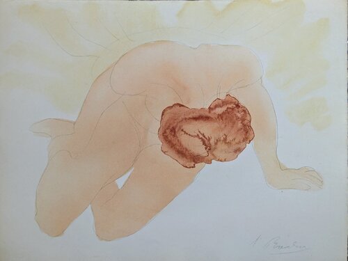 Original Lithograph in colors, Nude, 1902 van Auguste Rodin, Werk op papier te koop op Singulart