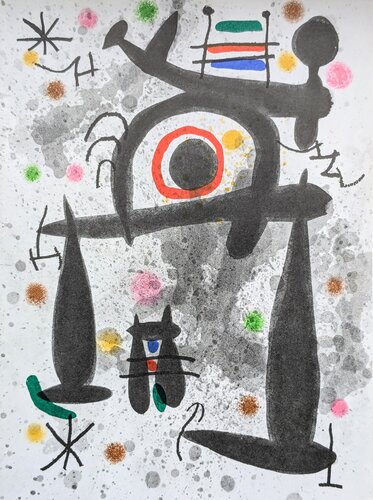 Lithograph in colors - Surrealist Composition, 1971 de Joan Miró, Obra en papel a la venta en Singulart