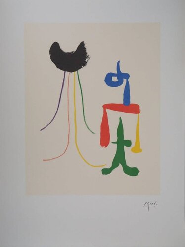 Lithograph in colors - Surrealist Couple di Joan Miró, Opera su carta in vendita su Singulart