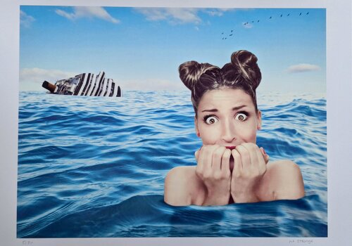 Mr.Strange - Shipwreck and Girl - Hand-Signed Lithograph in colors di Mr., Opera su carta in vendita su Singulart