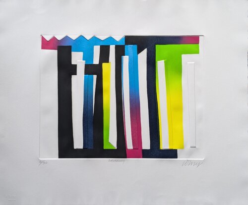 Broadway - Hand-Signed Aquatint and Cut-out, 1988 by Bertrand Dorny, 종이 for Sale on Singulart