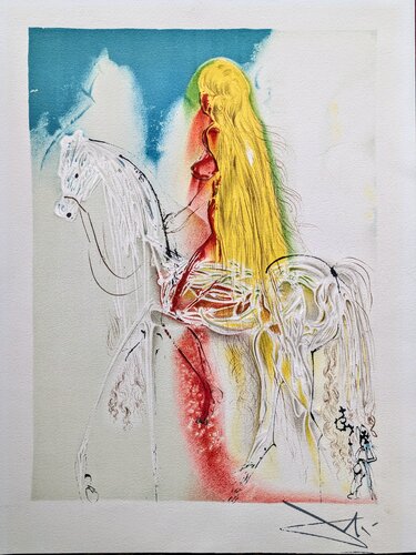 Lady Godiva - Signed double-side embossed relief and color lithograph , 1983 by Salvador Dalí, Work on Paper for Sale on Singulart