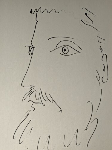 Man profile - Limited edition original lithograph, 1957 van Pablo Picasso, Werk op papier te koop op Singulart
