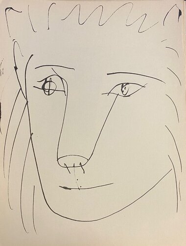 Portrait-Limited edition original lithograph, 1957 di Pablo Picasso, Opera su carta in vendita su Singulart
