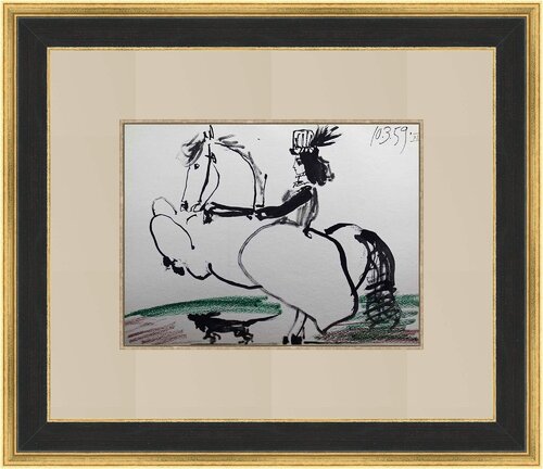 Jacqueline riding- Color lithograph, 1961 van Pablo Picasso, Werk op papier te koop op Singulart