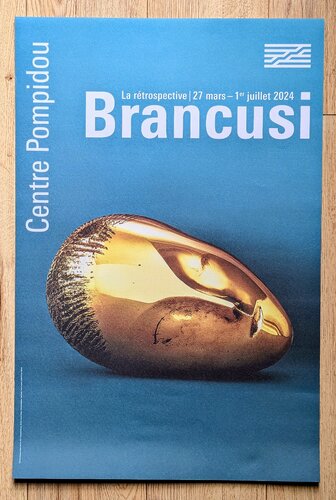 Sleeping Muse - Original poster in offset lithograph, art impression in colors van Constantin Brâncuși, Werk op papier te koop op Singulart