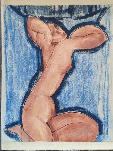 Caryatid / Nude - Signed lithograph in limited edition, 1960 by Amedeo Modigliani, Work on Paper for Sale on Singulart