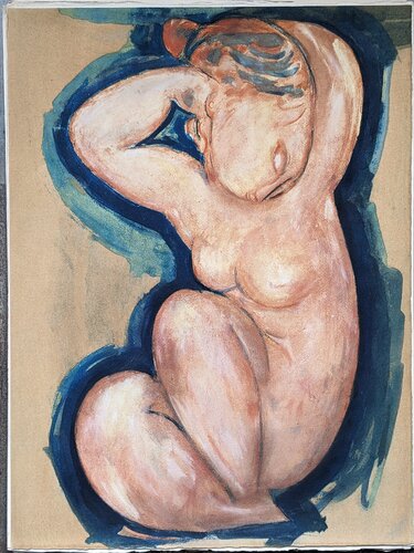 Caryatid / Nude - Color Lithograph in limited edition, 1960 by Amedeo Modigliani, Work on Paper for Sale on Singulart