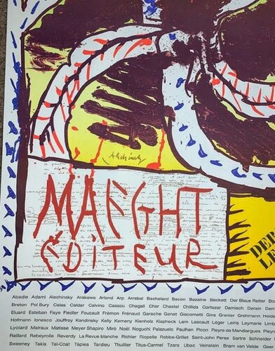 Vintage original lithographic poster, 1980 by Pierre Alechinsky, Work on Paper for Sale on Singulart