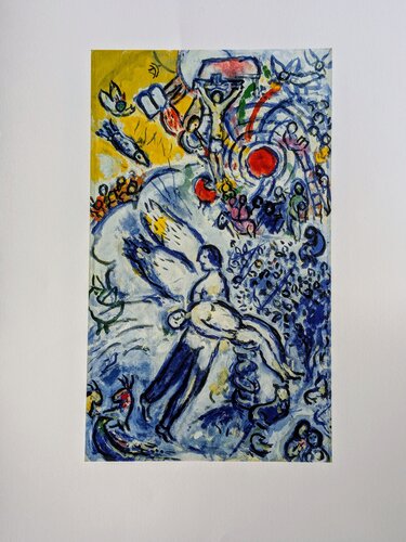 Creation of Man - Lithographic impression in colors, 1986 by Marc Chagall, 종이 for Sale on Singulart