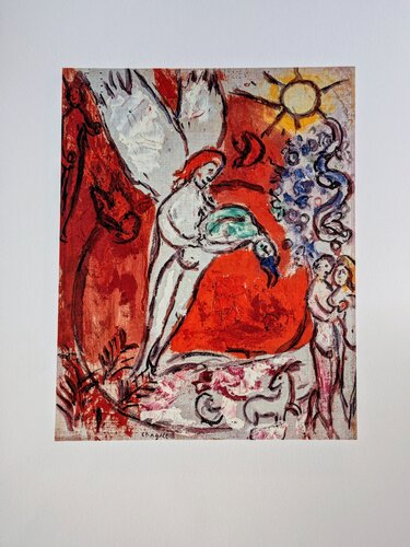 Creation of Man - Lithographic impression in colors, 1986 by Marc Chagall, 종이 for Sale on Singulart