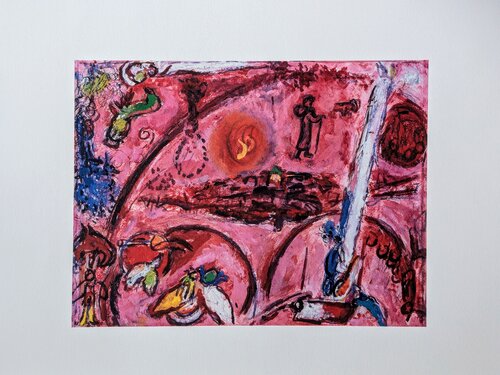 Song of songs-Lithographic impression in colors, 1986 van Marc Chagall, Werk op papier te koop op Singulart