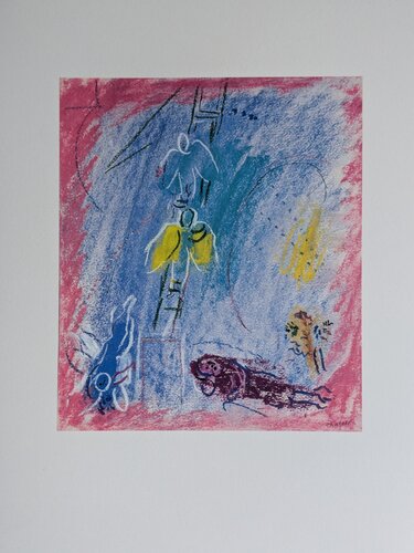 Jacob''s Dream - Lithographic impression in colors, 1986 van Marc Chagall, Werk op papier te koop op Singulart
