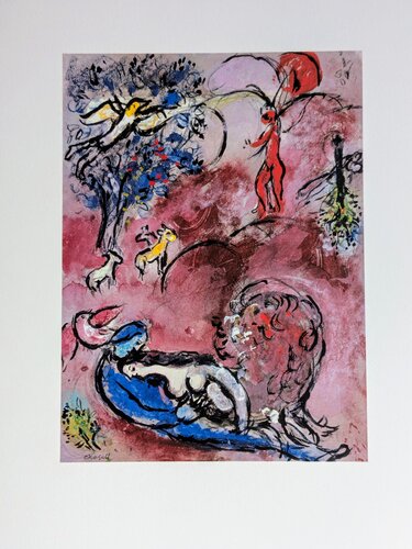 Song of Songs - Lithographic impression in colors, 1986 by Marc Chagall, Work on Paper for Sale on Singulart