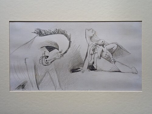 Horse and Woman with child - Limited edition preparatory sketch van Pablo Picasso, Afdruk te koop op Singulart
