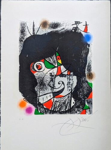 Rare Hand-Signed Lithograph-Les Révolutions Scéniques du XXe Siècle, 1975 di Joan Miró, Opera su carta in vendita su Singulart