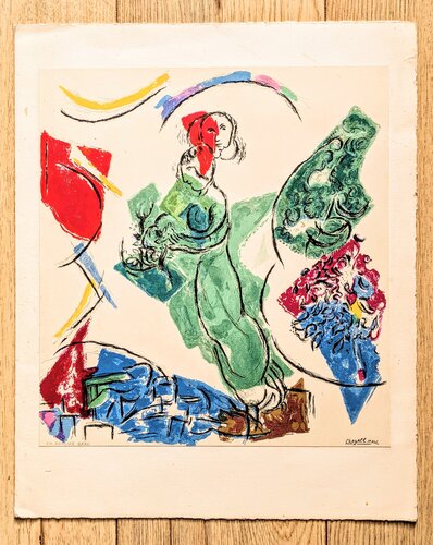 Woman in the wind, 1967, color lithograph on light wove paper von Marc Chagall, Werk auf Papier kaufen auf Singulart