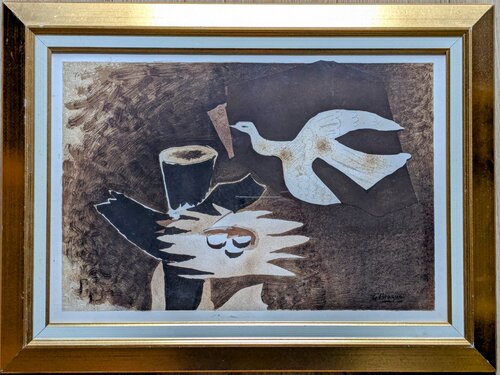 L'oiseau et son nid / Bird and its nest, Original Color Lithograph, 1956 de Georges Braque, Obra en papel a la venta en Singulart