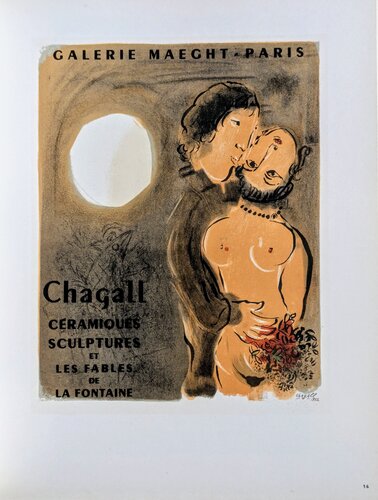 The Couple - Color lithograph, 1959 van Marc Chagall, Werk op papier te koop op Singulart