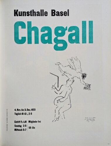 Basel exhibition - Color lithograph, 1959 par Marc Chagall, Œuvre sur papier en vente sur Singulart