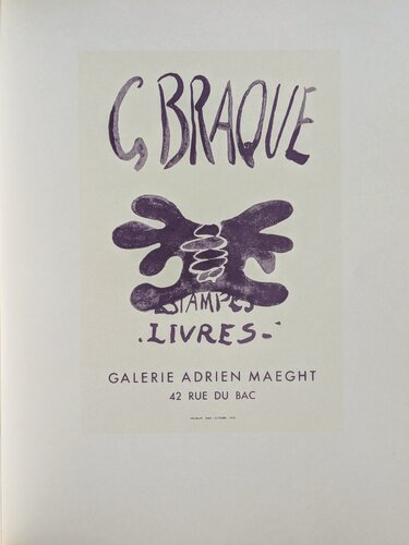 Estampes, Livres - Color lithograph, 1959 par Georges Braque, Œuvre sur papier en vente sur Singulart
