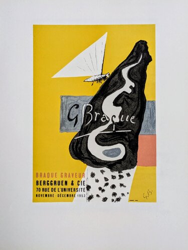 Braque Engraver / Braque exhibition- Color lithograph, 1959 van Georges Braque, Werk op papier te koop op Singulart