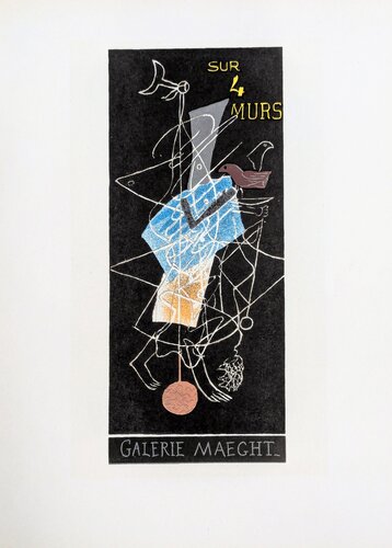 Sur 4 Murs / Braque exhibition- Color lithograph, 1959 de Georges Braque, Obra en papel a la venta en Singulart