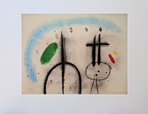 Surrealist composition/Figure - Color Lithograph, 1987 di Joan Miró, Opera su carta in vendita su Singulart