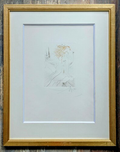 King of Garbe's Fiancee - Original Hand-Signed  Etching and dry-point in colors, Decameron-1972 by Salvador Dalí, Work on Paper for Sale on Singulart