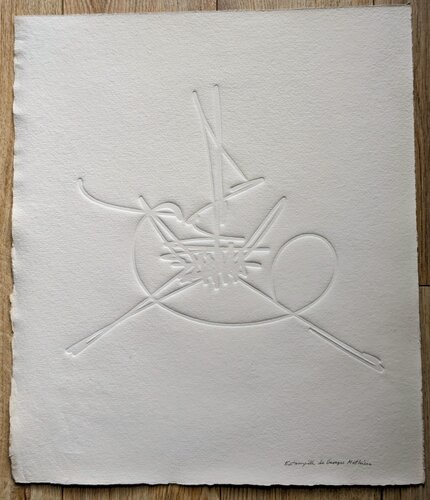 Abstraction II - Relief on paper / Gauffrage, 1980's by Georges Mathieu, Work on Paper for Sale on Singulart