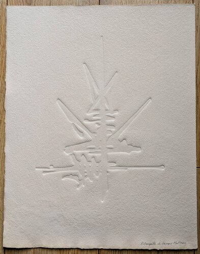 Abstraction IV - Relief on paper / Gauffrage, 1980's by Georges Mathieu, Work on Paper for Sale on Singulart