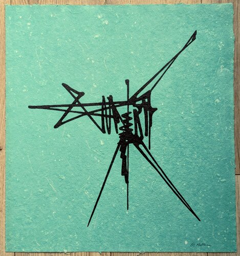 Hand-signed lithograph in color-Abstraction III, 1980's by Georges Mathieu, Work on Paper for Sale on Singulart