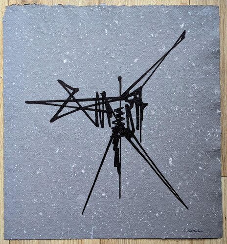 Hand-signed lithograph in color-Abstraction V, 1980's by Georges Mathieu, Work on Paper for Sale on Singulart