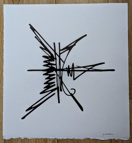 Hand-signed lithograph in color-Abstraction VII, 1980's by Georges Mathieu, Work on Paper for Sale on Singulart