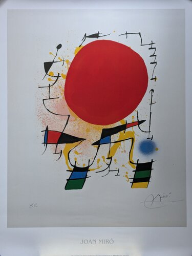 Red Circle-beautiful large art impression/museum artprint by Joan Miró, Work on Paper for Sale on Singulart