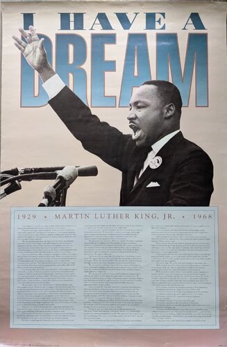 Martin Luther King Jr. - I Have a dream - Rare Vintage large lithographic poster van Unknown Artist, Werk op papier te koop op Singulart