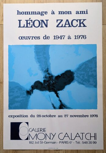 Abstraction in Blue - Serigraphy in colors for Zack exhibtion, 1976 di Léon Zack, Opera su carta in vendita su Singulart