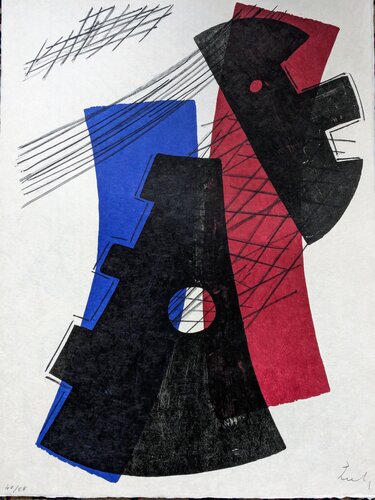 Abstract Geometric Composition I - Original lithograph in colors, 1970 di Berto Lardera, Opera su carta in vendita su Singulart