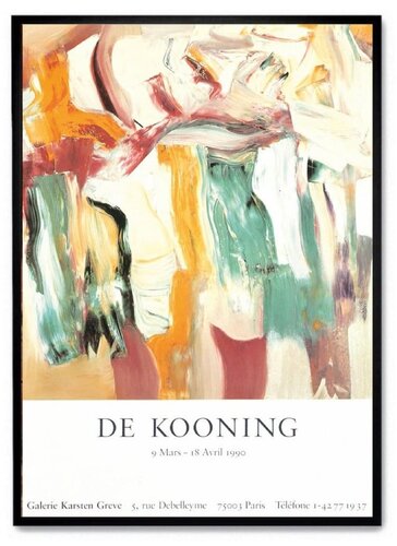 Abstract composition - Vintage Screen printing in colors for De Kooning exhibit, 1990 van Willem de Kooning, Werk op papier te koop op Singulart
